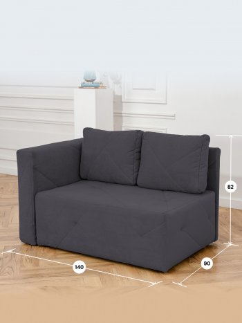 Диван 1010 графит, левый (BRENDOSS) в Качканаре - kachkanar.mebel-e96.ru