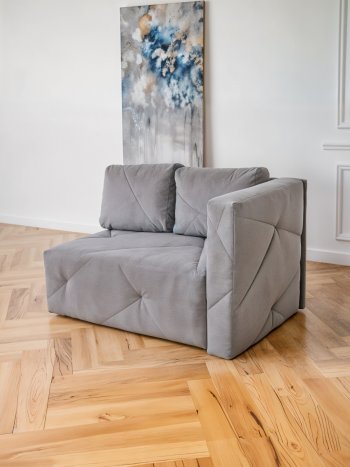 Диван 1010 серый, правый (BRENDOSS) в Качканаре - kachkanar.mebel-e96.ru