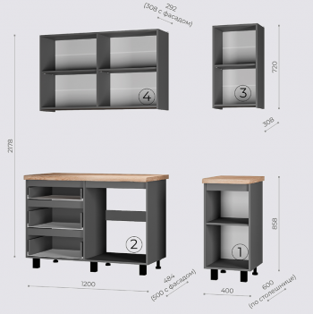 Кухонный гарнитур Асти 1600 мм (БТС) в Качканаре - kachkanar.mebel-e96.ru