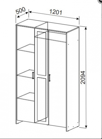 Шкаф распашной 1200 мм Дольче дуб золотой (СВ) в Качканаре - kachkanar.mebel-e96.ru