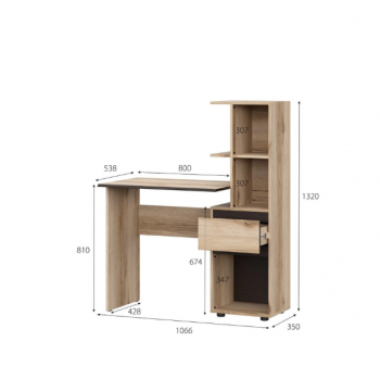 Стол письменный с надстройкой Берген (МИ) в Качканаре - kachkanar.mebel-e96.ru