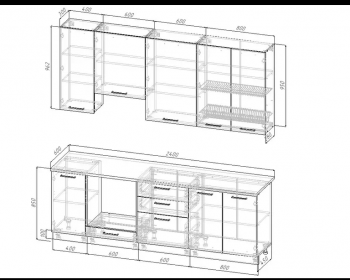 Кухонный гарнитур Антрацит 2400 мм Sanvut в Качканаре - kachkanar.mebel-e96.ru