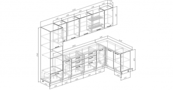 Угловой кухонный гарнитур Крафт 3200*1400 мм Sanvut в Качканаре - kachkanar.mebel-e96.ru