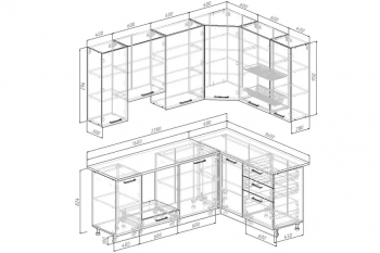 Угловой кухонный гарнитур Руанда 2200*1600 мм Sanvut в Качканаре - kachkanar.mebel-e96.ru