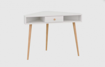 Стол письменный угловой, арт.6-01104, белый(ГК) в Качканаре - kachkanar.mebel-e96.ru