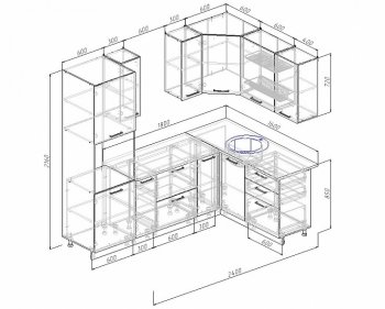 Угловой кухонный гарнитур Жемчуг 2400х1600 мм в Качканаре - kachkanar.mebel-e96.ru