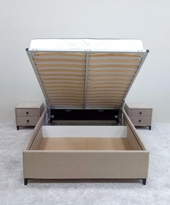 Кровать с подъемным механизмом Мега беж (Лин) в Качканаре - kachkanar.mebel-e96.ru