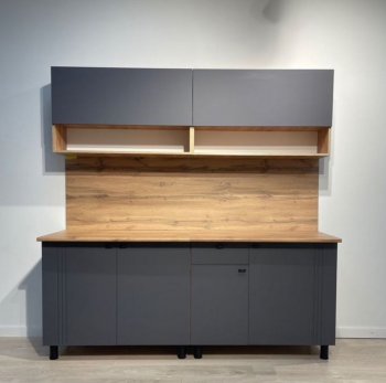 Кухонный гарнитур Монако 2000 мм графит (СВ) в Качканаре - kachkanar.mebel-e96.ru