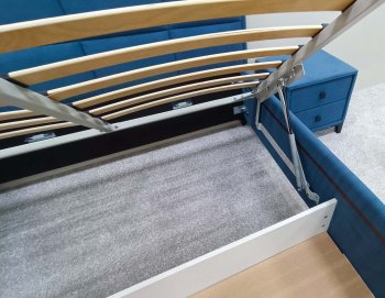 Кровать с подъемным механизмом Мега синий (Лин) в Качканаре - kachkanar.mebel-e96.ru