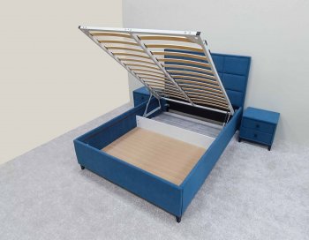 Кровать с подъемным механизмом Мега синий (Лин) в Качканаре - kachkanar.mebel-e96.ru