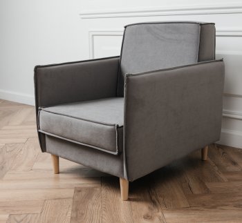 Кресло 831 Серый, велюр (Brendoss) в Качканаре - kachkanar.mebel-e96.ru