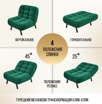 Кресло Абри Изумрудный в Качканаре - kachkanar.mebel-e96.ru