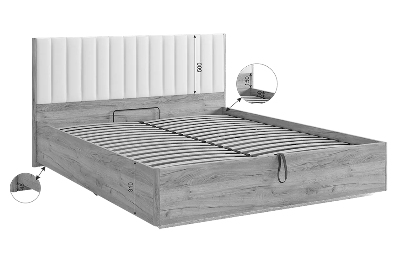 Кровать с подъемным механизмом Адам графит (Мебельсон) в Качканаре - kachkanar.mebel-e96.ru