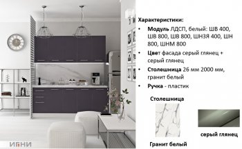 Кухонный гарнитур 2000 мм Агата (Игни) в Качканаре - kachkanar.mebel-e96.ru