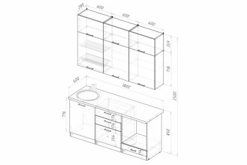 Кухонный гарнитур Альба макси 1800 мм (Герда) в Качканаре - kachkanar.mebel-e96.ru