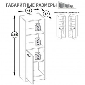 Стеллаж две ниши и дверка Альфа 09.135 солнечный свет в Качканаре - kachkanar.mebel-e96.ru