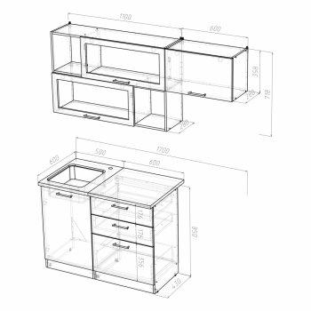 Кухонный гарнитур Алина экстра 1700 мм (Герда) в Качканаре - kachkanar.mebel-e96.ru