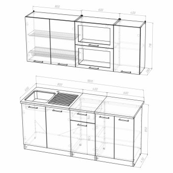 Кухонный гарнитур Алина макси 1800 мм (Герда) в Качканаре - kachkanar.mebel-e96.ru