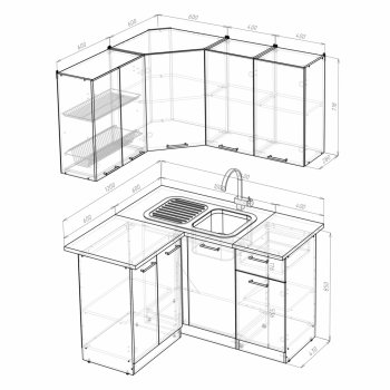 Кухонный гарнитур Алина прайм 1200х1400 мм (Герда) в Качканаре - kachkanar.mebel-e96.ru