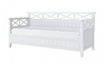 Кровать из массива Амелия белый античный (БМ) в Качканаре - kachkanar.mebel-e96.ru