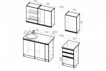 Кухонный гарнитур Амели стандарт 1600 мм (Герда) в Качканаре - kachkanar.mebel-e96.ru