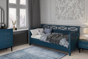 Кровать из массива Амелия сапфир без ящиков (БМ) в Качканаре - kachkanar.mebel-e96.ru