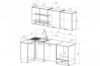 Кухонный гарнитур Антика прайм 1100х2000 мм  (Герда) в Качканаре - kachkanar.mebel-e96.ru