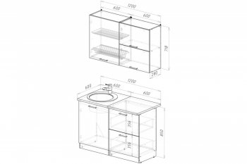 Кухонный гарнитур Антика лайт 1200 мм (Герда) в Качканаре - kachkanar.mebel-e96.ru