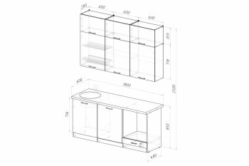 Кухонный гарнитур Асая макси 2 1800 мм ПМ (Герда) в Качканаре - kachkanar.mebel-e96.ru