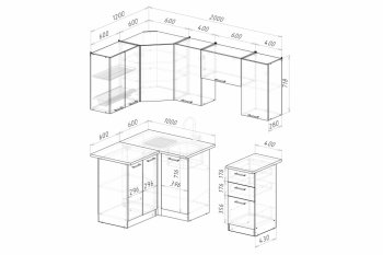 Кухонный гарнитур Асая оптима 5 1200х2000 мм (Герда) в Качканаре - kachkanar.mebel-e96.ru