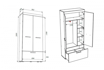 Стенка Бастон+шкаф (Эра) в Качканаре - kachkanar.mebel-e96.ru