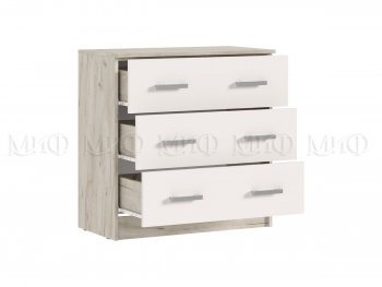Комод 3 ящика Бася крафт/кашемир (Миф) в Качканаре - kachkanar.mebel-e96.ru