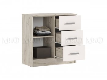 Комод 3 ящика 1 дверь Бася крафт/кашемир (Миф) в Качканаре - kachkanar.mebel-e96.ru