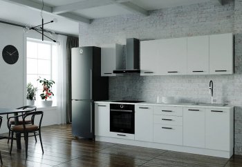 Кухонный гарнитур Белый глянец 2800 МДФ (Санвут) в Качканаре - kachkanar.mebel-e96.ru