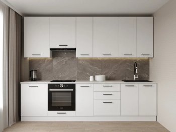 Кухонный гарнитур высокий Белый глянец 3000 мм МДФ (Санвут) в Качканаре - kachkanar.mebel-e96.ru