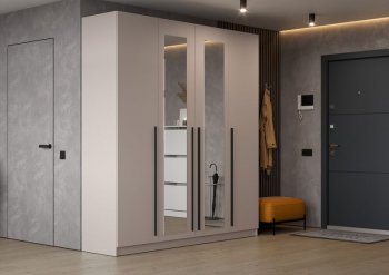 Шкаф 2000 мм Берген ШК-2000 с зеркалом кашемир (ИЦ) в Качканаре - kachkanar.mebel-e96.ru