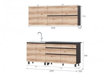 Кухонный гарнитур 2000 мм Берген Симпл (МИ) в Качканаре - kachkanar.mebel-e96.ru