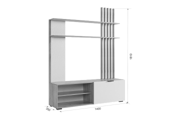 Стенка Бери К3 белое дерево (Мебельсон) в Качканаре - kachkanar.mebel-e96.ru