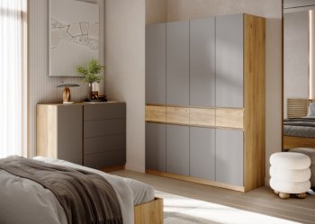 Спальный гарнитур Бостон Лайт серый (Стиль) в Качканаре - kachkanar.mebel-e96.ru