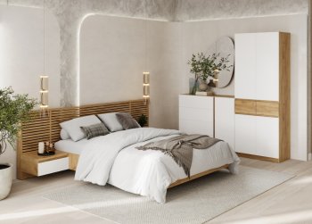 Спальный гарнитур Бостон Лайт белый (Стиль) в Качканаре - kachkanar.mebel-e96.ru