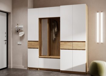Прихожая Бостон Лайт комп.2 белый (Стиль) в Качканаре - kachkanar.mebel-e96.ru