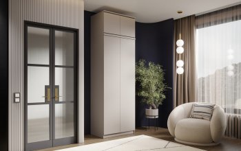 Шкаф 800 мм Челси двустворчатый с антресолью Кашемир (Миф) в Качканаре - kachkanar.mebel-e96.ru