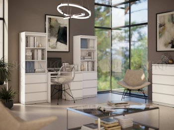 Письменный стол + Стеллаж Челси кашемир (Миф) в Качканаре - kachkanar.mebel-e96.ru