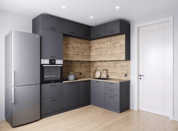 Кухонный гарнитур угловой Дели 2200*1700 мм (Санвут) в Качканаре - kachkanar.mebel-e96.ru