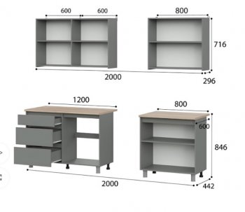 Кухонный гарнитур Денвер 2000 мм белый (СВ) в Качканаре - kachkanar.mebel-e96.ru