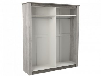 Шкаф 1900 мм 4-х дверный Денвер Риббек серый (СБК) в Качканаре - kachkanar.mebel-e96.ru