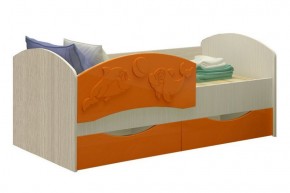 Детская кровать Дельфин-3 МДФ оранжевый, 80х160 в Качканаре - kachkanar.mebel-e96.ru