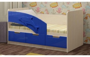 Детская кровать Дельфин-6 МДФ, 80х160, темно-синий в Качканаре - kachkanar.mebel-e96.ru