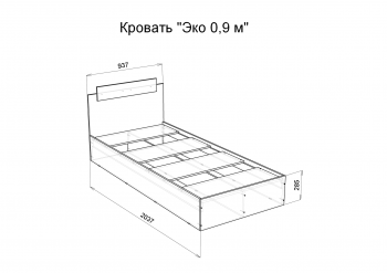 Кровать односпальная Эко 900 белый (Эра) в Качканаре - kachkanar.mebel-e96.ru