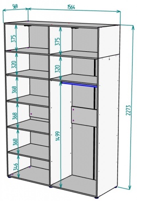 Шкаф 1564 мм Erik H318 + Антресоль HA4 (Белый) в Качканаре - kachkanar.mebel-e96.ru